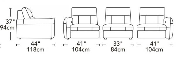 Imagen de Sofá 55079M con 2 Chaise Eléctrico